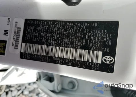 2024 Toyota Corolla Se z USA, uszkodzony, nr VIN 5YFS4MCE2RP207570